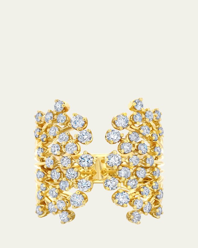 18K Yellow Gold Diamond Acai Ring